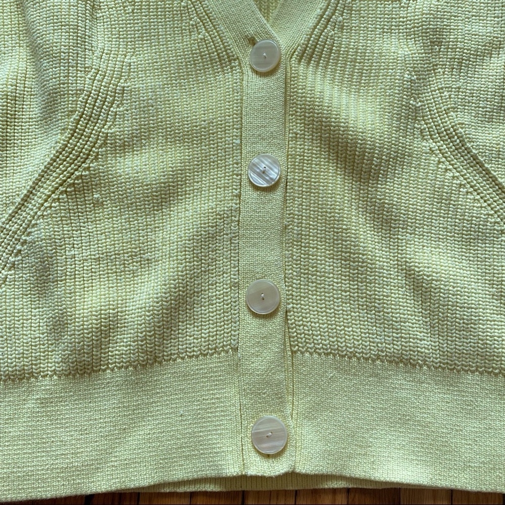 Banana Republic Butter Chunky Ribbed Cardigan Sweater, “Yellow Confetti” Knit - Picture 8 of 17